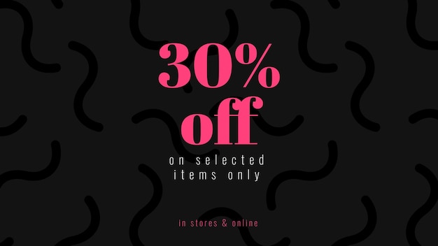 Free vector 30% off vector sale advertisement poster template