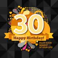 Free vector 30th anniversary card