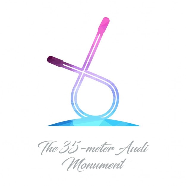 Free Vector the 35 meter audi monument, polygonal