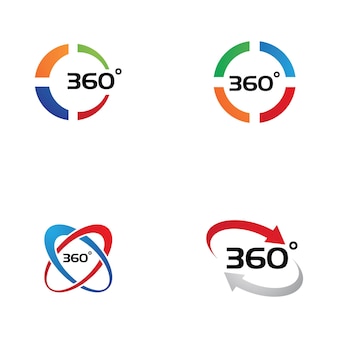 360 degree view related vector icons design template