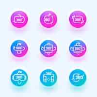 Free vector 360 degrees buttons icons design