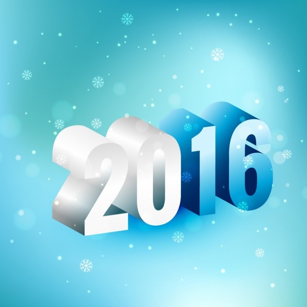 Vettore gratuito 3d 2016 felice anno nuovo design