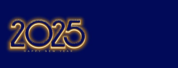 Free Vector 3d 2025 new year event background with glowing effect