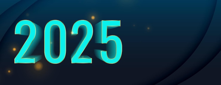 Free Vector 3d 2025 new year occasion wallpaper with text space