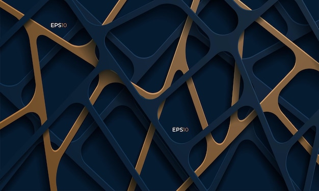 3D abstract background with dark paper cut shapes