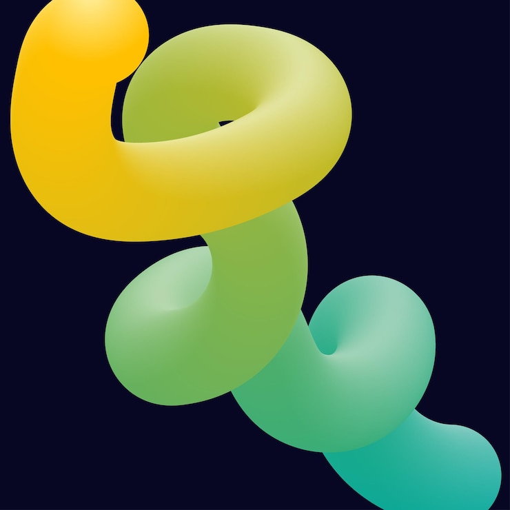 Free Vector 3d abstract colorful twisted liquid shapes creative design elements vector modern gradient shapes elements for bannerbackgroundposter
