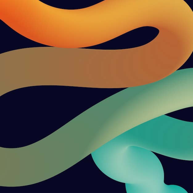 Free vector 3d abstract colorful twisted liquid shapes creative design elements vector modern gradient shapes elements for bannerbackgroundposter