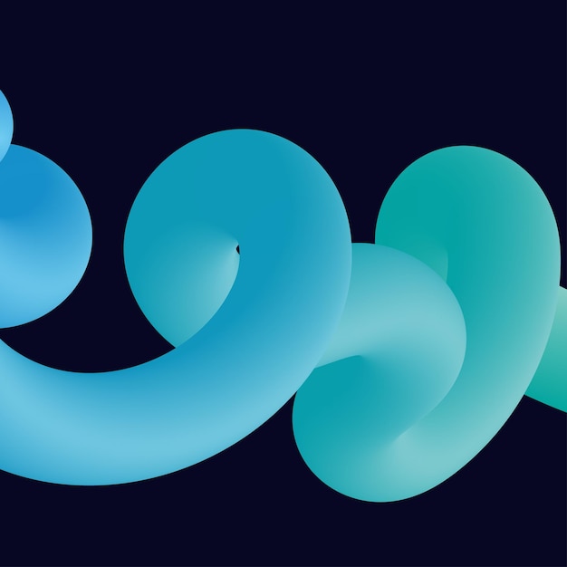 무료 벡터 3d 추상 다채로운 트위스트 액체 모양 크리 에이 티브 디자인 요소 배너 배경 포스터에 대 한 벡터 현대 그라디언트 모양 요소
