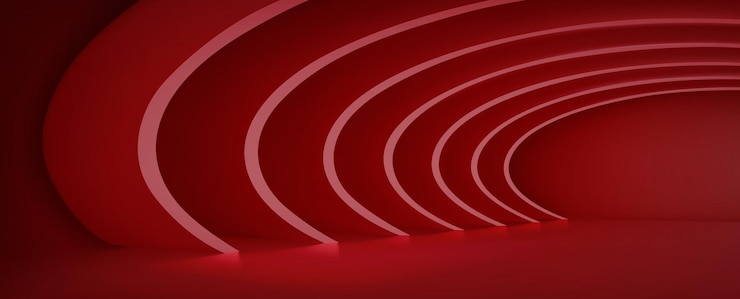 Free Vector 3d abstract red studio room for product display