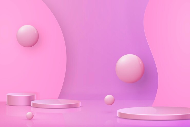 Free Vector 3d abstract scene and shapes background