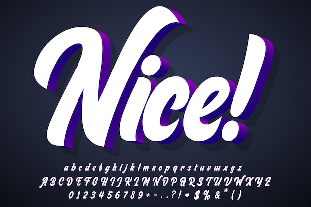 3d alphabet design in dark background