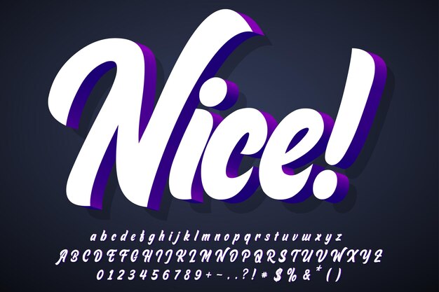 3D alphabet design in dark background