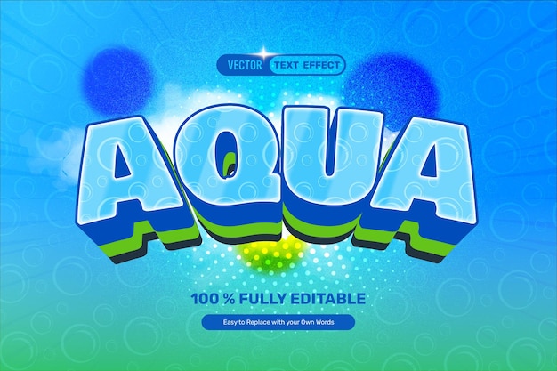 Free vector 3d aqua text effect