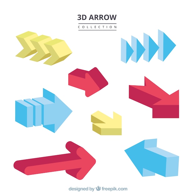 Free vector 3d arrow collection