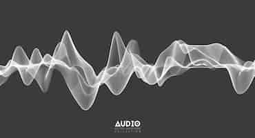 Free vector 3d audio soundwave