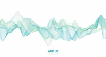 Free vector 3d audio soundwave