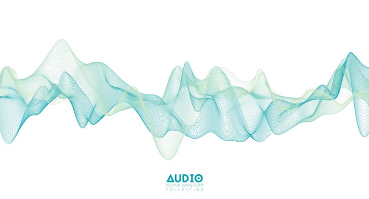 Free Vector 3d audio soundwave