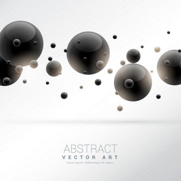 Free Vector 3d background with black balls