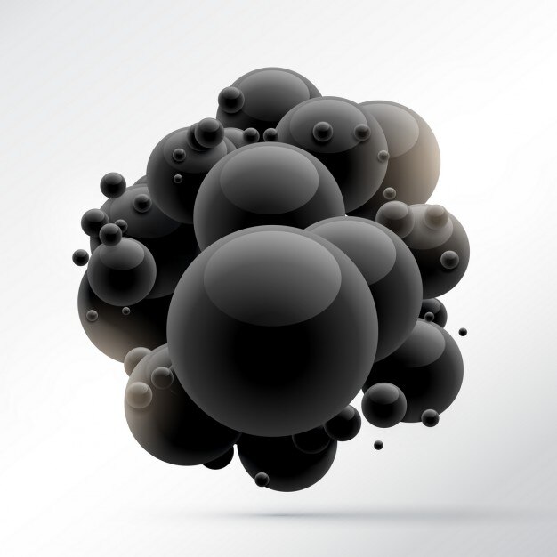 3d background with black spheres