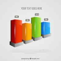 Free vector 3d bars chart