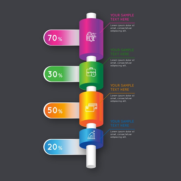 3d 바 infographic 개념