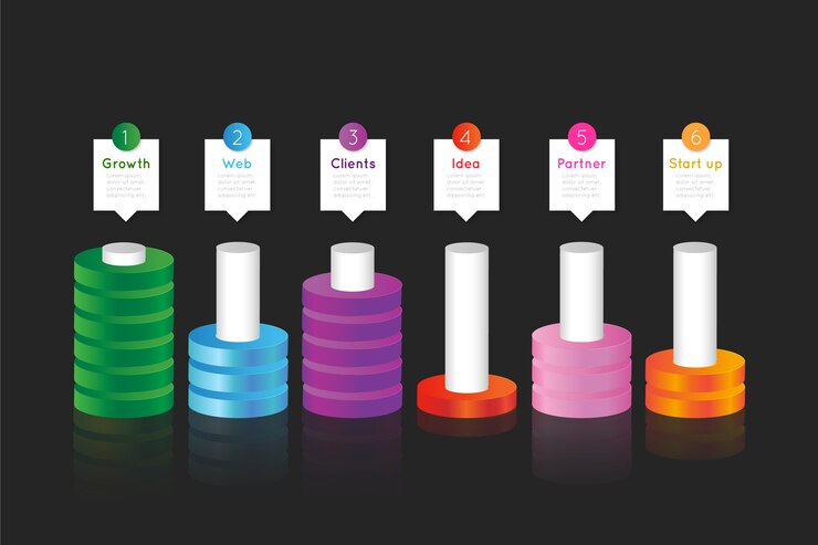 Free Vector 3d bars infographic