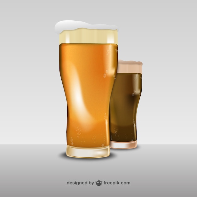 3D Beer glasses vector
