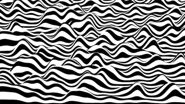 3d черно-белые полосы пульсации искаженный фон