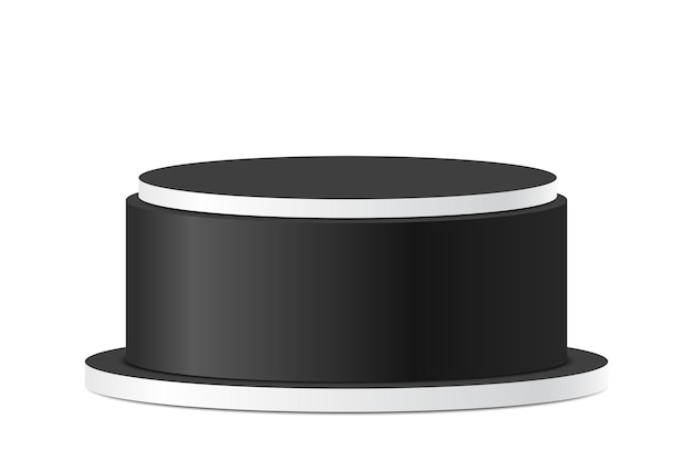 Free vector 3d black podium pedestal for displaying product presentations awards