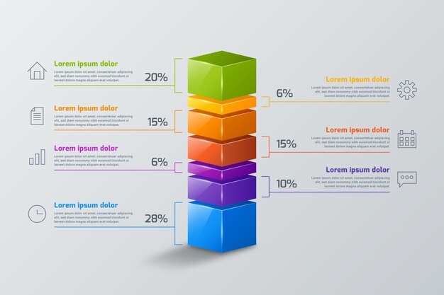 3d block layers infographic