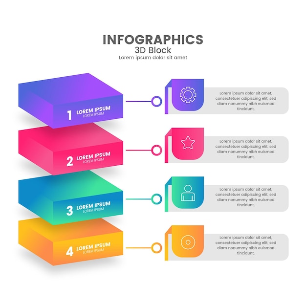 Free vector 3d block layers infographic