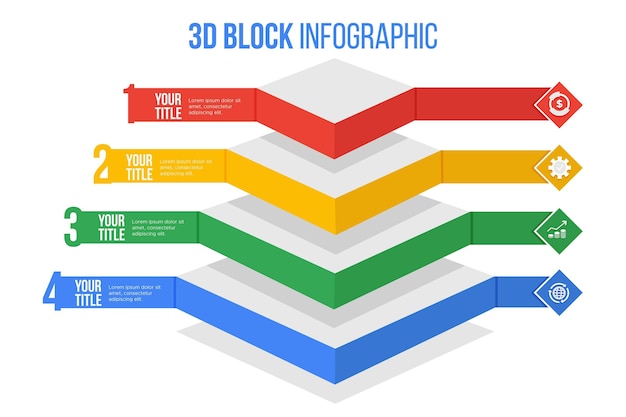 Free vector 3d block layers infographics