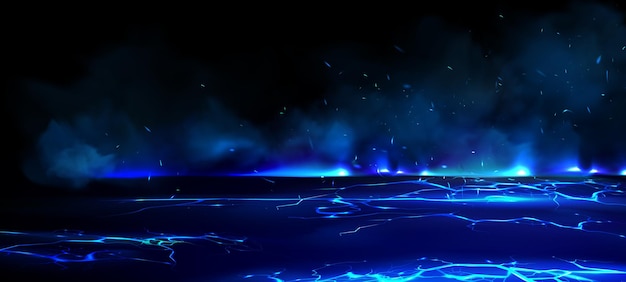 3d blue crack effect and fire light background