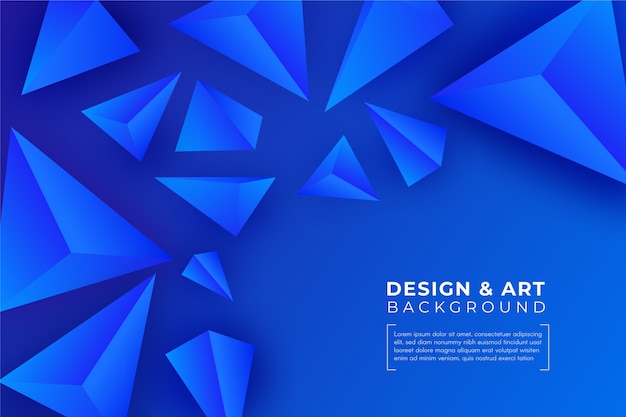 3d blue triangle background