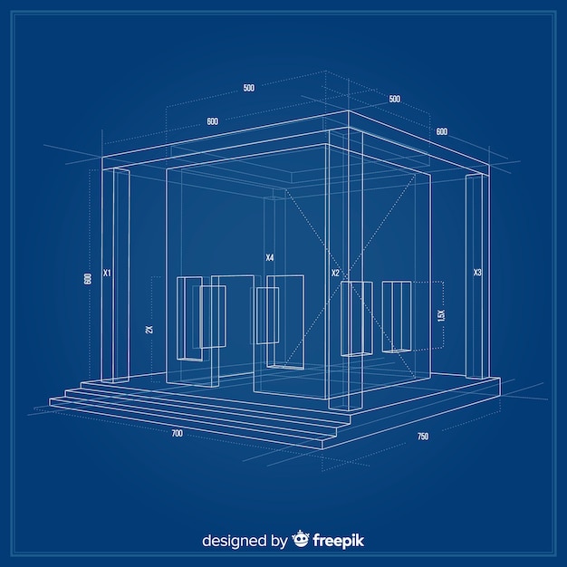 建築プロジェクトの3D設計図