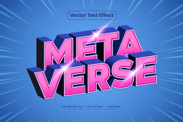 Free vector 3d bold metaverse text effect