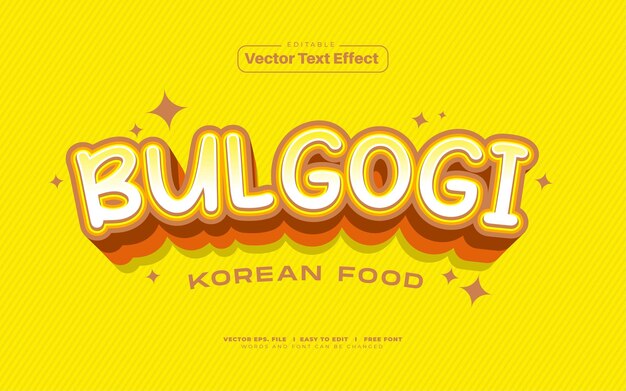 3D векторный текстовый эффект Bulgogi