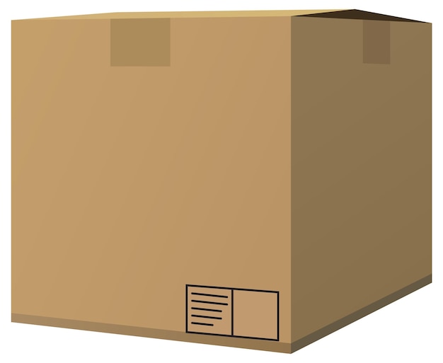 3D cardboard box isolated