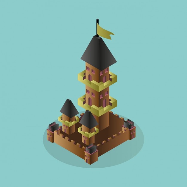 Бесплатное векторное изображение 3d дизайн замок