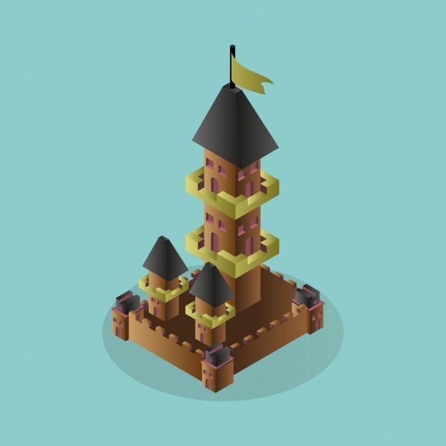 Free vector 3d castle design