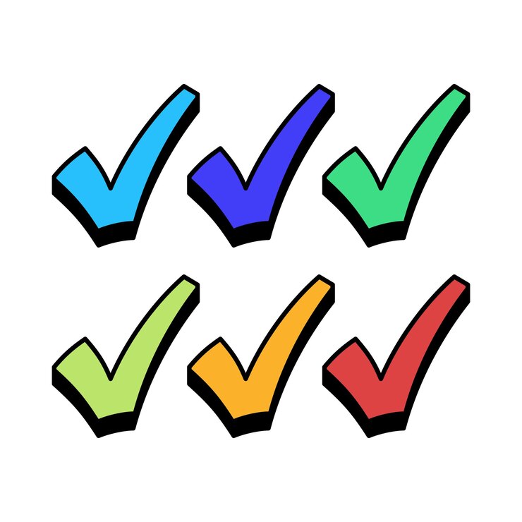 Free Vector 3d check marks set cartoon style