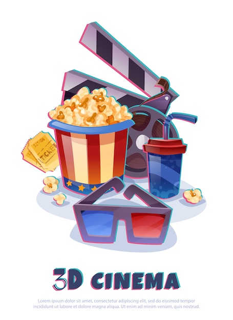 Vettore gratuito elementi del cinema 3d