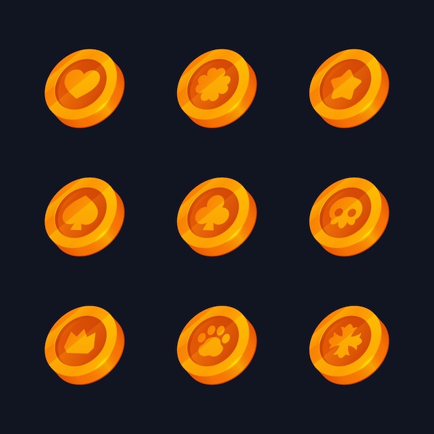 Free vector 3d coins set