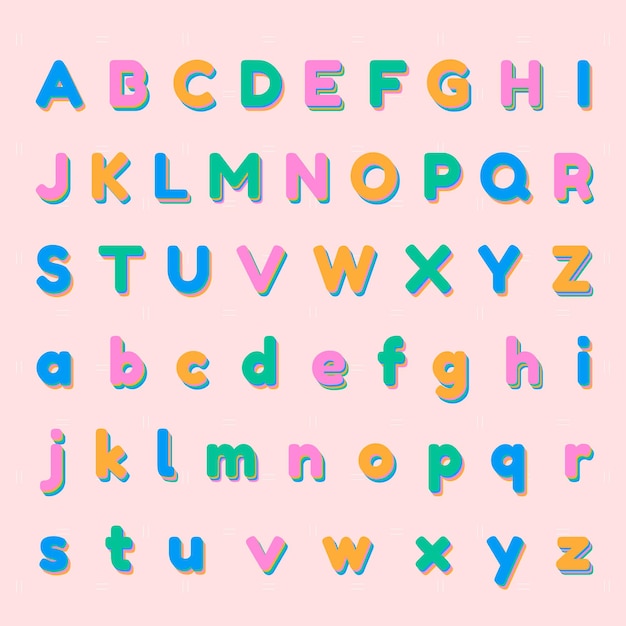 Free Vector | 3d colorful alphabet set