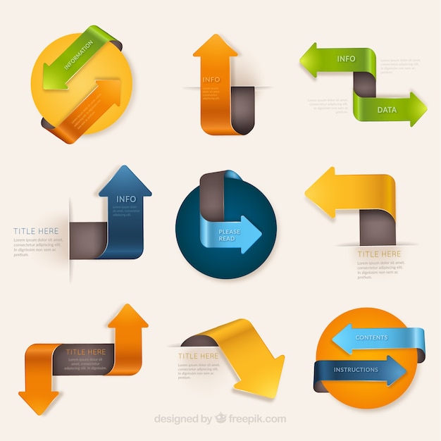 3d colorful arrow templates