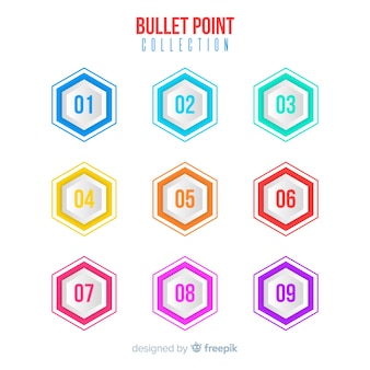 3d colorful bullet point collection