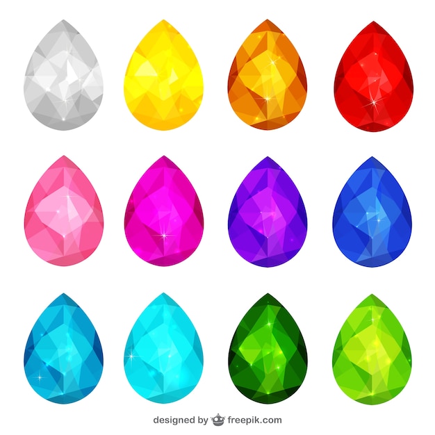 Free vector 3d colorful jewels