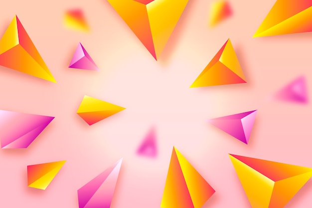 Free vector 3d colourful triangle background