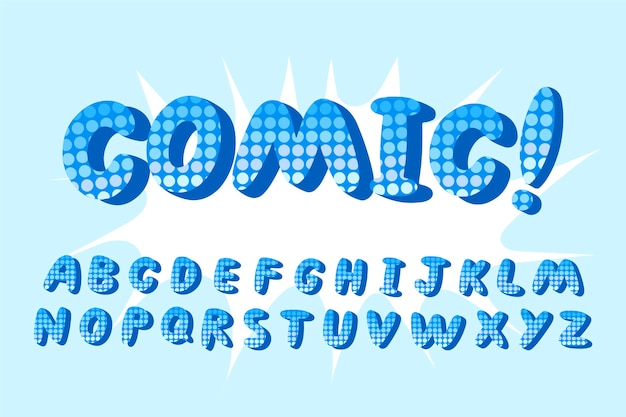 3d comic alphabet with exclamation mark