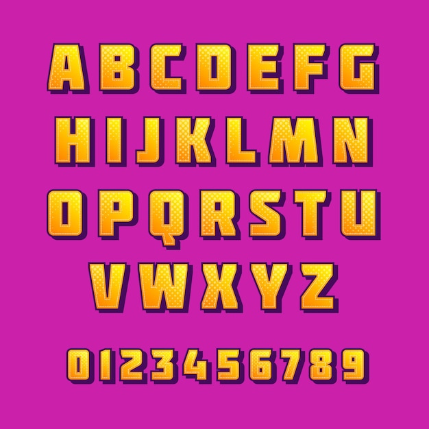 Free vector 3d comic alphabet